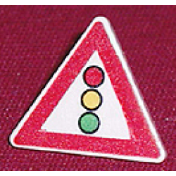 Road Sign 2 x 2 Triangle with Clip with Traffic Light Pattern
