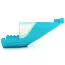 Aircraft Fuselage Aft Section Curved Bottom 8 x 16 with 2 Holes with Light Aqua Dots and Stripe Pattern on Both Sides (Stickers) - Set 41429