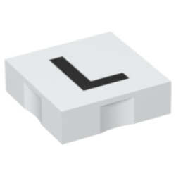 Duplo, Tile 2 x 2 with Black Capital Letter L Pattern
