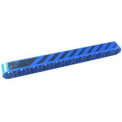 Technic, Liftarm Thick 1 x 11 with Black Diagonal Stripes Pattern Model Left Side (Sticker) - Set 42141