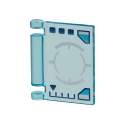 Minifigure, Utensil Book Cover with Spaceship Control Panel, Dark Blue Gauges, Squares and Triangle and White Targeting Circle on Head-Up Display (HUD) Pattern