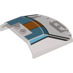 Windscreen 6 x 6 x 1 1/3 Straight Sides with Black Lines, Medium Azure and Orange Stripes Pattern Windscreen 6 x 6 x 1 1/3 Straight Sides with Black Lines, Medium Azure and Orange Stripes Pattern