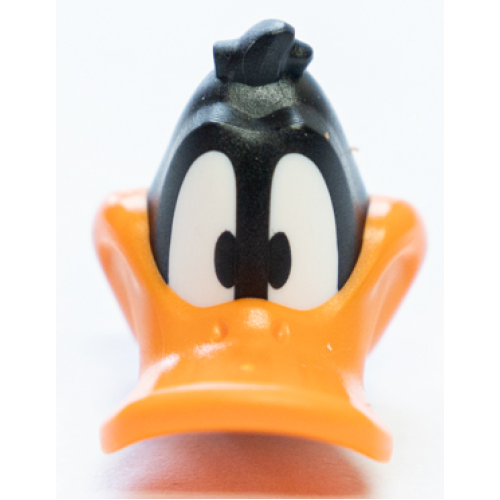 Деталь LEGO 75005pb01 Minifigure, Head, Modified Looney Tunes Daffy Duck with Orange Beak and White Neck Pattern