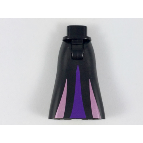 Деталь LEGO 15875c00pb023 Mini Doll Hips and Skirt Full Length with Dark Purple and Metallic Pink Insets Pattern - Thick Hinge