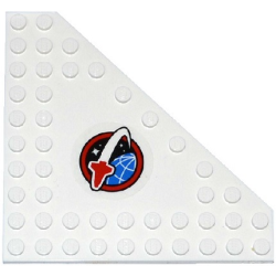 Wedge, Plate 10 x 10 Cut Corner with no Studs in Center with Space Shuttle Logo Pattern Model Right Side (Sticker) - Set 60080 Wedge, Plate 10 x 10 Cut Corner with no Studs in Center with Space Shuttle Logo Pattern Model Right Side (Sticker) - Set 60080