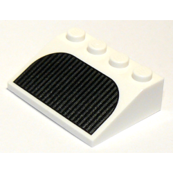 Slope 33 3 x 4 with Black and Pearl Dark Gray Vertical Grille Pattern Slope 33 3 x 4 with Black and Pearl Dark Gray Vertical Grille Pattern