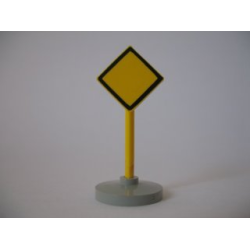 Road Sign with Post, Diamond with Black Border Major Road Pattern, Type 2 Base Road Sign with Post, Diamond with Black Border Major Road Pattern, Type 2 Base