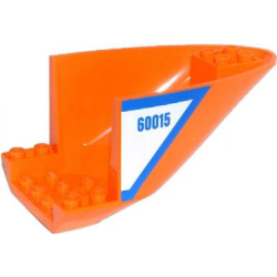 Aircraft Fuselage Aft Section Curved Bottom 6 x 10 with Blue Line and '60015' on White Background Pattern on Both Sides (Stickers) - Set 60015