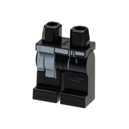 Деталь LEGO 970c00pb1396 Hips and Legs with White Sash, Laces on Left, Coattail on Right, Light Bluish Gray Wrinkles Pattern
