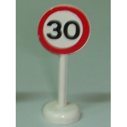 Road Sign with Post, Round with 30 Pattern - Single Piece Unit Road Sign with Post, Round with 30 Pattern - Single Piece Unit