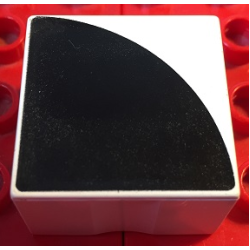Duplo, Tile 2 x 2 x 1 with Shape Black Quarter Circle Pattern Duplo, Tile 2 x 2 x 1 with Shape Black Quarter Circle Pattern
