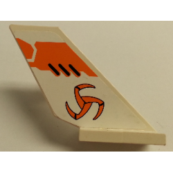 Tail Shuttle with Orange Tri-Blade Pattern on Right Side (Sticker) - Set 8108 Tail Shuttle with Orange Tri-Blade Pattern on Right Side (Sticker) - Set 8108