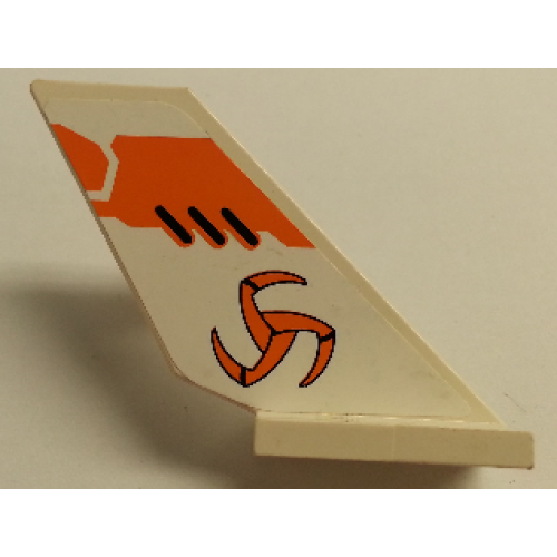 Деталь LEGO 6239pb029R Tail Shuttle with Orange Tri-Blade Pattern on Right Side (Sticker) - Set 8108