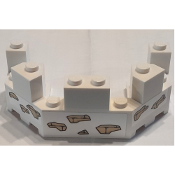 Castle Turret Top 4 x 8 x 2 1/3 with Cracked Wall with Tan Bricks and Mortar Pattern (Stickers) - Set 40710 Castle Turret Top 4 x 8 x 2 1/3 with Cracked Wall with Tan Bricks and Mortar Pattern (Stickers) - Set 40710