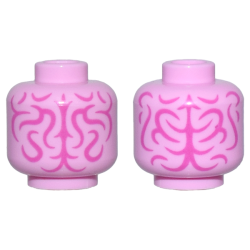 Minifigure, Head without Face with Magenta Brain Fissures Pattern