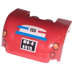 Vehicle, Mudguard 3 x 4 x 1 2/3 Curved with Taillights, Black '155', Blue Stripe, and White 'MO-6 8015' License Plate Pattern Vehicle, Mudguard 3 x 4 x 1 2/3 Curved with Taillights, Black '155', Blue Stripe, and White 'MO-6 8015' License Plate Pattern