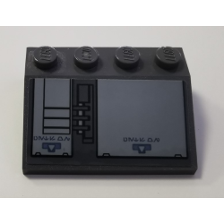 Slope 33 3 x 4 with Light Bluish Gray Panels and Aurebesh Characters 'NO STEP' Pattern Model Left Side (Sticker) - Set 75149 Slope 33 3 x 4 with Light Bluish Gray Panels and Aurebesh Characters 'NO STEP' Pattern Model Left Side (Sticker) - Set 75149