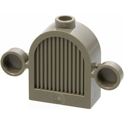 Деталь LEGO 30147 Vehicle, Grille 1 x 2 x 2 Round Top with Lights - Dark Gray