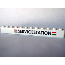 Brick 1 x 12 with 'SERVICESTATION' Pattern (Sticker) - Set 10184 Brick 1 x 12 with 'SERVICESTATION' Pattern (Sticker) - Set 10184