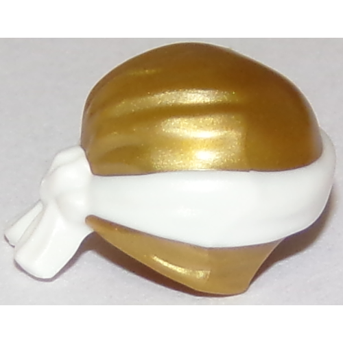 Деталь LEGO 24496pb17 Minifigure, Headgear Ninjago Wrap Type 3 with Molded White Bandana and Knot Pattern