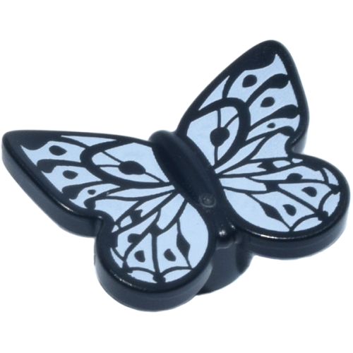 Деталь LEGO 80674pb05 Butterfly with Stud Holder with White Wings Pattern