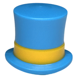 Minifigure, Headgear Hat, Top Hat Large with Molded Bright Light Orange Band Pattern