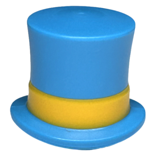 Деталь LEGO 101777pb01 Minifigure, Headgear Hat, Top Hat Large with Molded Bright Light Orange Band Pattern