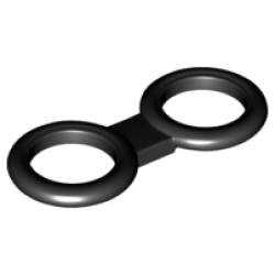Ring Double (BrickHeadz Glasses Round) - Black
