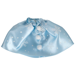 Belville, Clothes Skirt Long, Satin with White Snowflakes and Dots Pattern