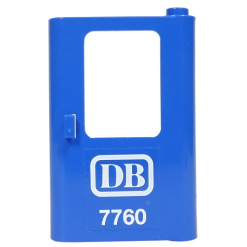 Деталь LEGO 4182pb021 Door 1 x 4 x 5 Train Right, Thin Support at Bottom with White 'DB 7760' Pattern (Sticker) - Set 7760