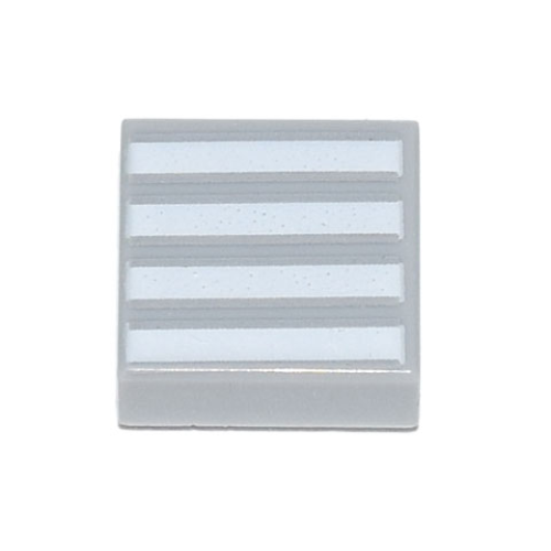 Деталь LEGO 3070pb140 Tile 1 x 1 with 4 White Stripes Pattern