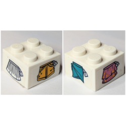 Brick 2 x 2 with Clothes, Skirts and Shorts with Price Tags Pattern on All Sides (Stickers) - Set 41427 Brick 2 x 2 with Clothes, Skirts and Shorts with Price Tags Pattern on All Sides (Stickers) - Set 41427