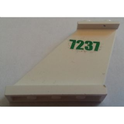 Tail 4 x 1 x 3 with Green '7237' Pattern on Both Sides (Stickers) - Set 7237