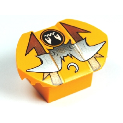 Деталь LEGO 30600pb08 Brick, Modified 2 x 2 No Studs, Sloped with Flared Wings with Ghost Pattern