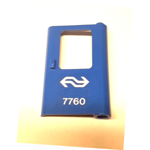 Деталь LEGO 4182pb067 Door 1 x 4 x 5 Train Right, Thin Support at Bottom with Dutch Train Logo and '7760' Pattern (Sticker) - Set 7760