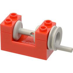 String Reel Winch 2 x 4 x 2 with Light Gray Drum - Red