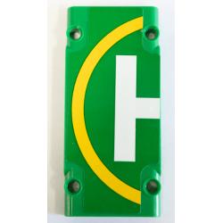 Technic, Panel Plate 5 x 11 x 1 with Helicopter Landing Pad Half with Yellow Circle and White Letter H Pattern (Sticker) - Set 42064 Technic, Panel Plate 5 x 11 x 1 with Helicopter Landing Pad Half with Yellow Circle and White Letter H Pattern (Sticker) - Set 42064