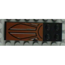 Slope, Curved 6 x 2 with Black Markings and Paint Scratches on Reddish Brown Background Pattern (Sticker) - Set 6210 Slope, Curved 6 x 2 with Black Markings and Paint Scratches on Reddish Brown Background Pattern (Sticker) - Set 6210