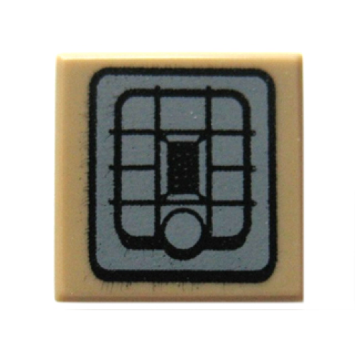 Деталь LEGO 3070pb090 Tile 1 x 1 with Black and Dark Bluish Gray SW Rebel Alliance Jet Pack Pattern