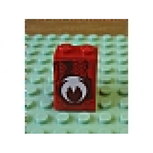 Деталь LEGO 3678bpb073 Slope 65 2 x 2 x 2 with Bottom Tube with White Exo-Force Bird Logo Pattern (Sticker) - Set 8111