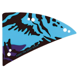 Plastic Part for Set 75572 - Wing Banshee Ikran Right Tailwing with Medium Blue, Dark Brown, and Dark Purple Skin Pattern