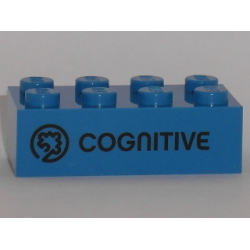 Brick 2 x 4 with Black 'COGNITIVE' Pattern (Play Day 2018)