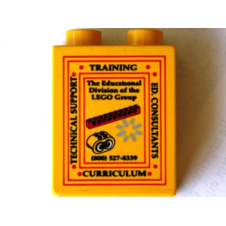 Duplo, Brick 1 x 2 x 2 with The Educational Division of the LEGO Group Pattern Duplo, Brick 1 x 2 x 2 with The Educational Division of the LEGO Group Pattern