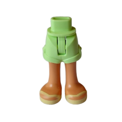 Mini Doll Hips and Shorts Folded Hem with Molded Nougat Legs and Printed Bright Light Yellow Sandals with V-Shaped Straps Pattern - Thin Hinge Mini Doll Hips and Shorts Folded Hem with Molded Nougat Legs and Printed Bright Light Yellow Sandals with V-Shaped Straps Pattern - Thin Hinge