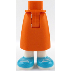 Mini Doll Hips and Skirt Long with Molded White Legs and Feet and Printed Medium Azure Shoes Pattern - Thick Hinge Mini Doll Hips and Skirt Long with Molded White Legs and Feet and Printed Medium Azure Shoes Pattern - Thick Hinge