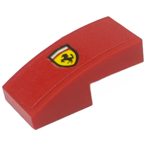 Деталь LEGO 11477pb175R Slope, Curved 2 x 1 x 2/3 with Ferrari Logo Pattern Model Right Side (Sticker) - Set 76914