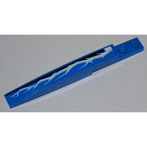 Деталь LEGO 85970pb004R Slope, Curved 10 x 1 with Lightning Pattern Model Right Side (Sticker) - Set 9442