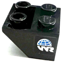 Slope, Inverted 45 2 x 2 Slope, Inverted 45 2 x 2 with World Racers Logo on Black Background Pattern Model Right Side (Sticker) - Set 8898