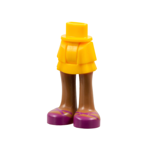 Деталь LEGO 92250c00pb08 Mini Doll Hips and Skirt Layered, Medium Nougat Legs and Magenta Sandals Pattern - Thick Hinge