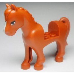 Horse, Friends Style with 2 x 2 Cutout with Blue Eyes and White Blaze Pattern